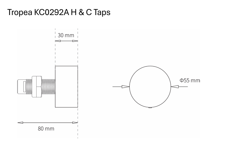Tropea H & C Taps - Brushed Brass