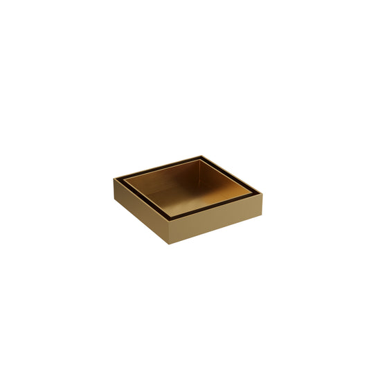 Tropea 100mm Tile Insert Bathroom Shower Floor Drain - Brushed Brass