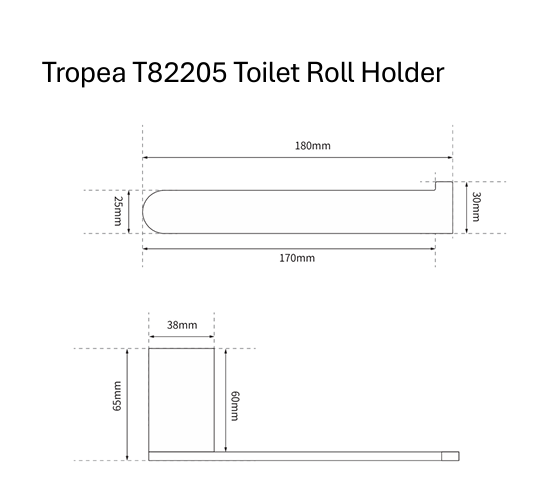 Tropea Toilet Roll Holder - Matte Black