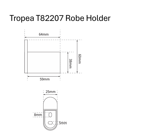 Tropea Robe Holder - Matte Black