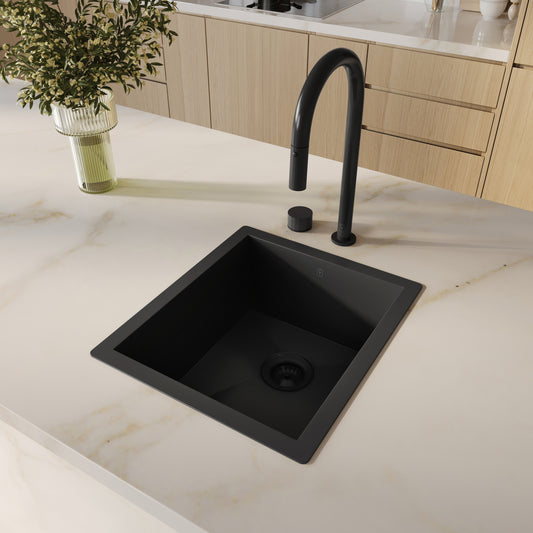 Tropea Shallow Single Sink - Matte Black
