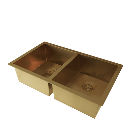 Tropea Double Kitchen Sink - Brushed Brass