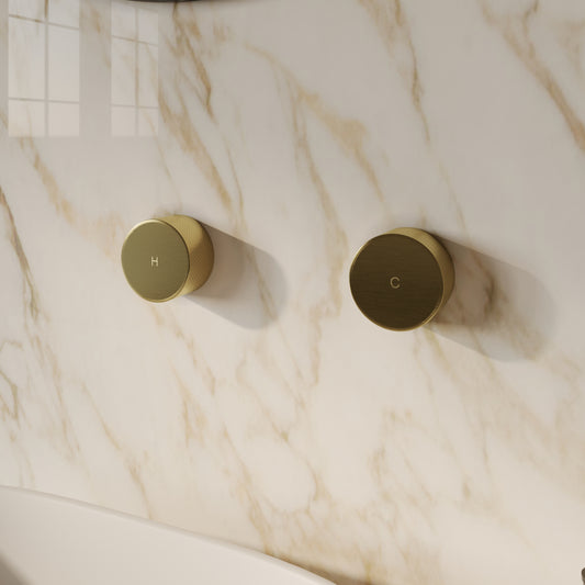 Tropea H & C Taps - Brushed Brass