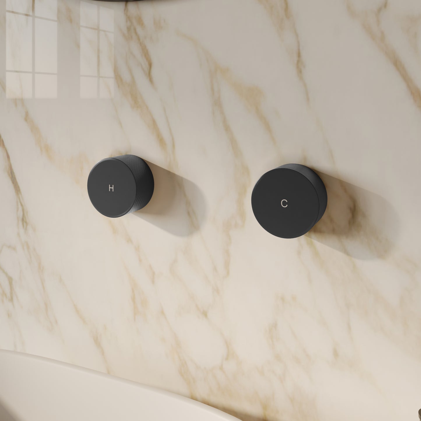 Tropea H & C Taps - Brushed Gunmetal