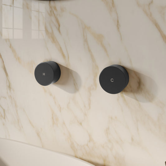 Tropea H & C Taps - Brushed Gunmetal