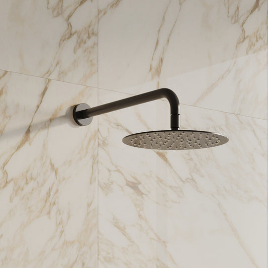 Tropea Wall Shower with Hot & Cold Mixer Set - Matte Black