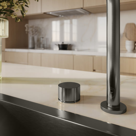 Tropea Round Bench-Mounted Mixer - Brushed Gunmetal