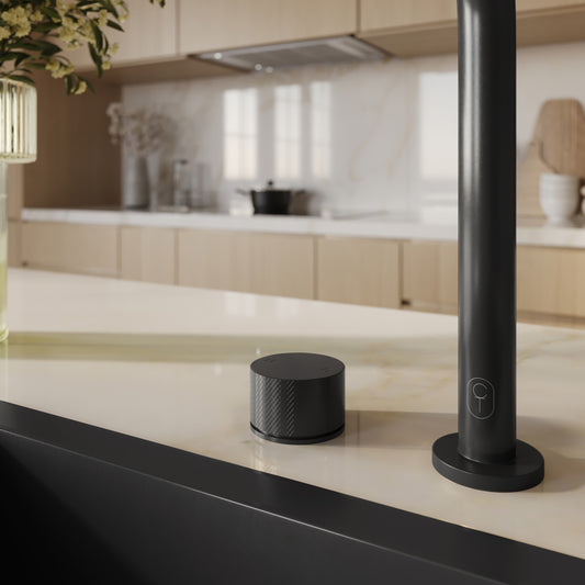 Tropea Round Bench-Mounted Mixer - Matte Black