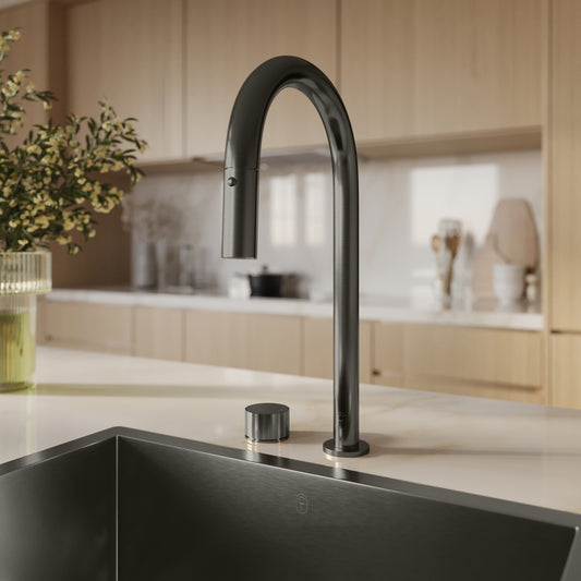 Tropea Pull-Out Kitchen Spout & Mixer - Brushed Gunmetal