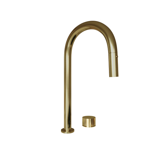Tropea Pull-Out Kitchen Spout & Mixer - Brushed Brass