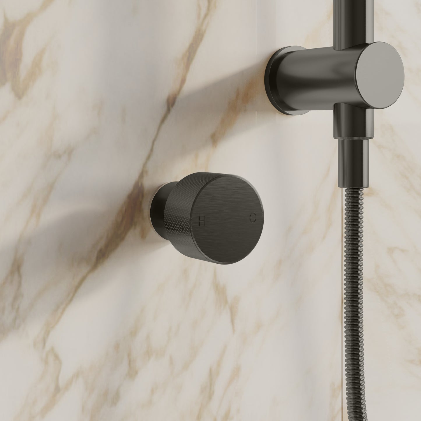 Tropea Wall Shower Mixer - Brushed Gunmetal
