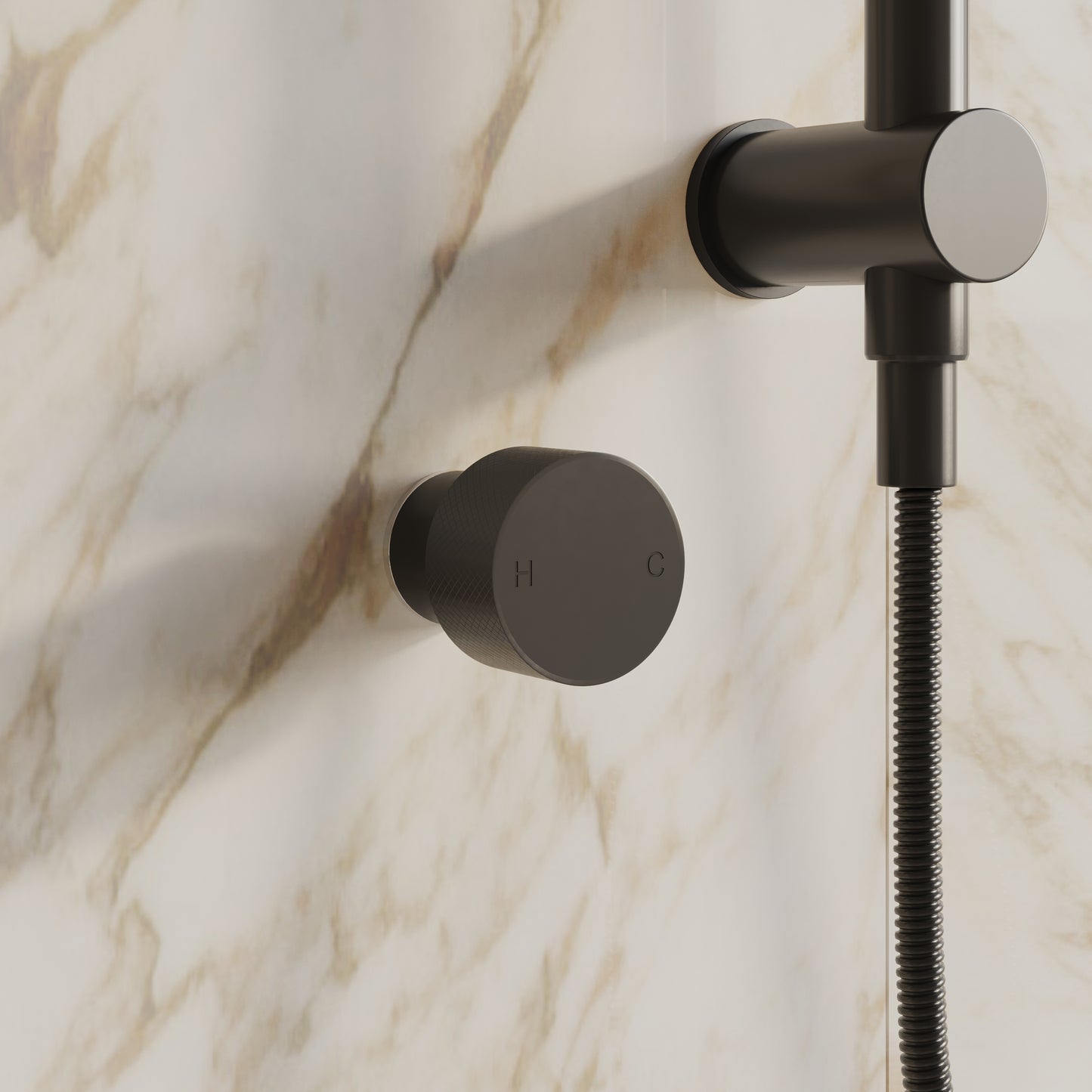 Tropea Wall Shower Mixer - Matte Black