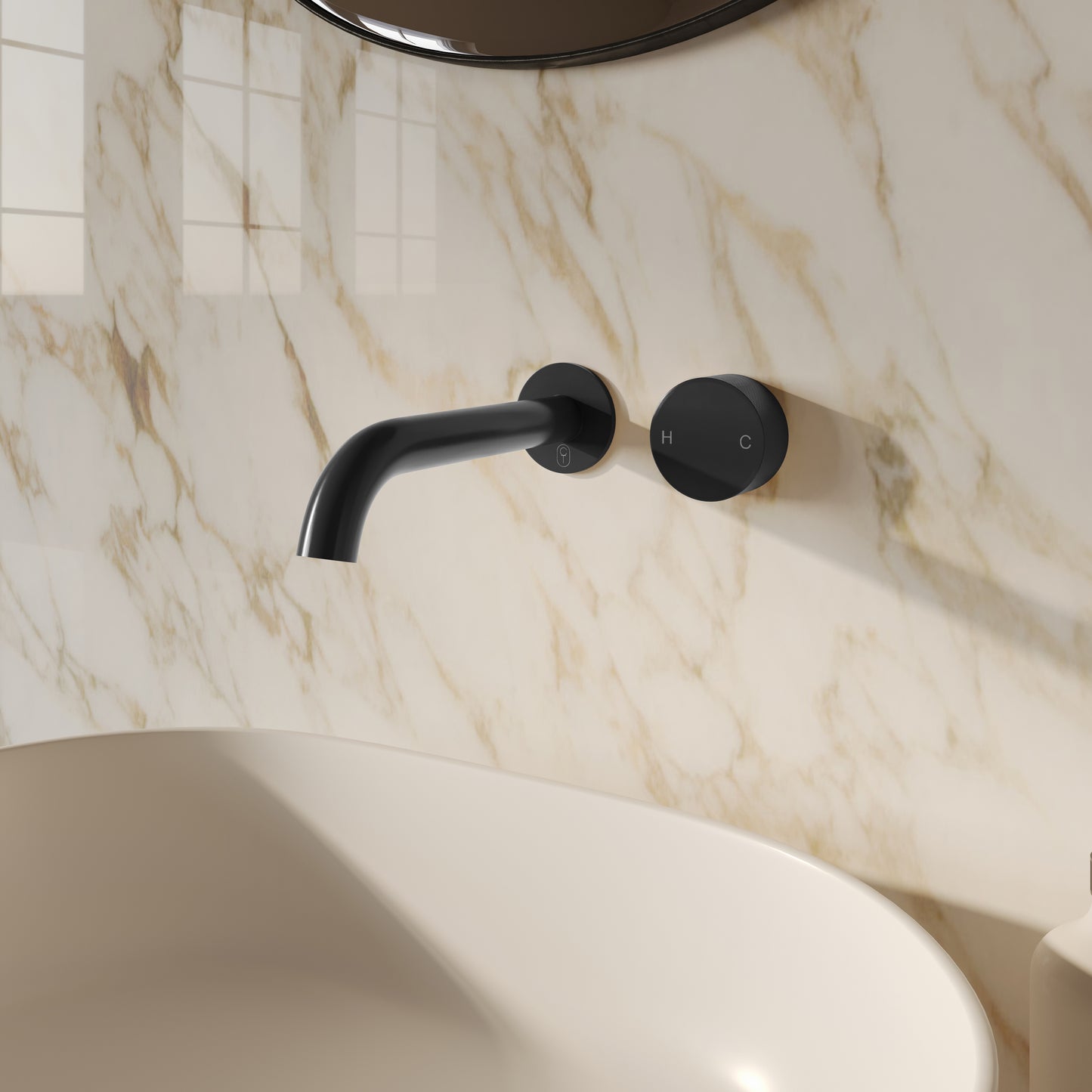 Tropea Wall Spout & Mixer Set - Matte Black