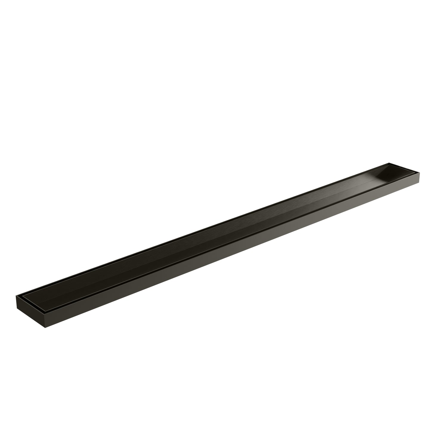 Tropea 600mm Bathroom Stainless Steel Linear Floor Drain - Brushed Gunmetal
