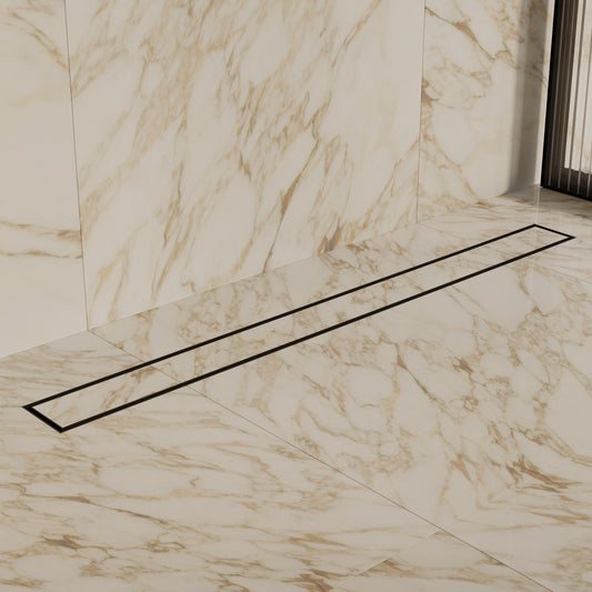 Tropea 900mm Bathroom Stainless Steel Linear Floor Drain - Matte Black